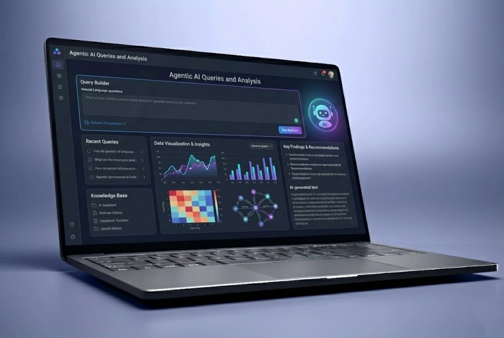 Laptop showing security and analytics