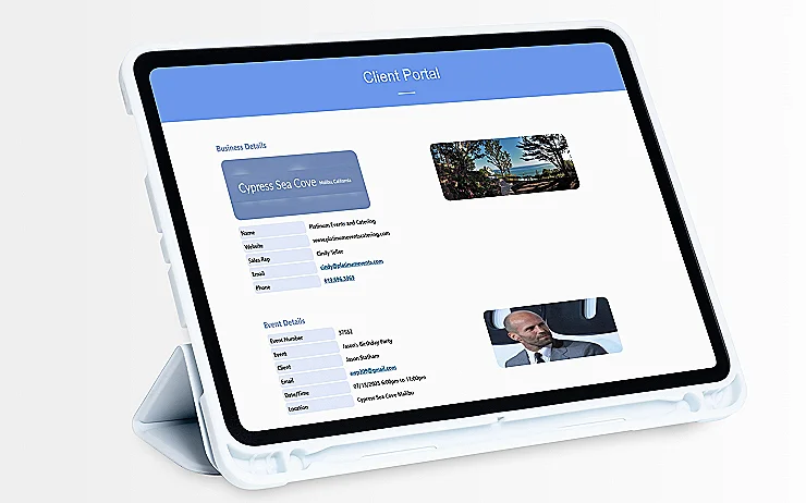Client Portal on Tablet
