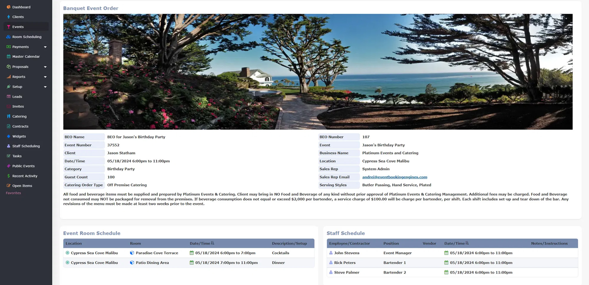 Food, Beverage and Catering