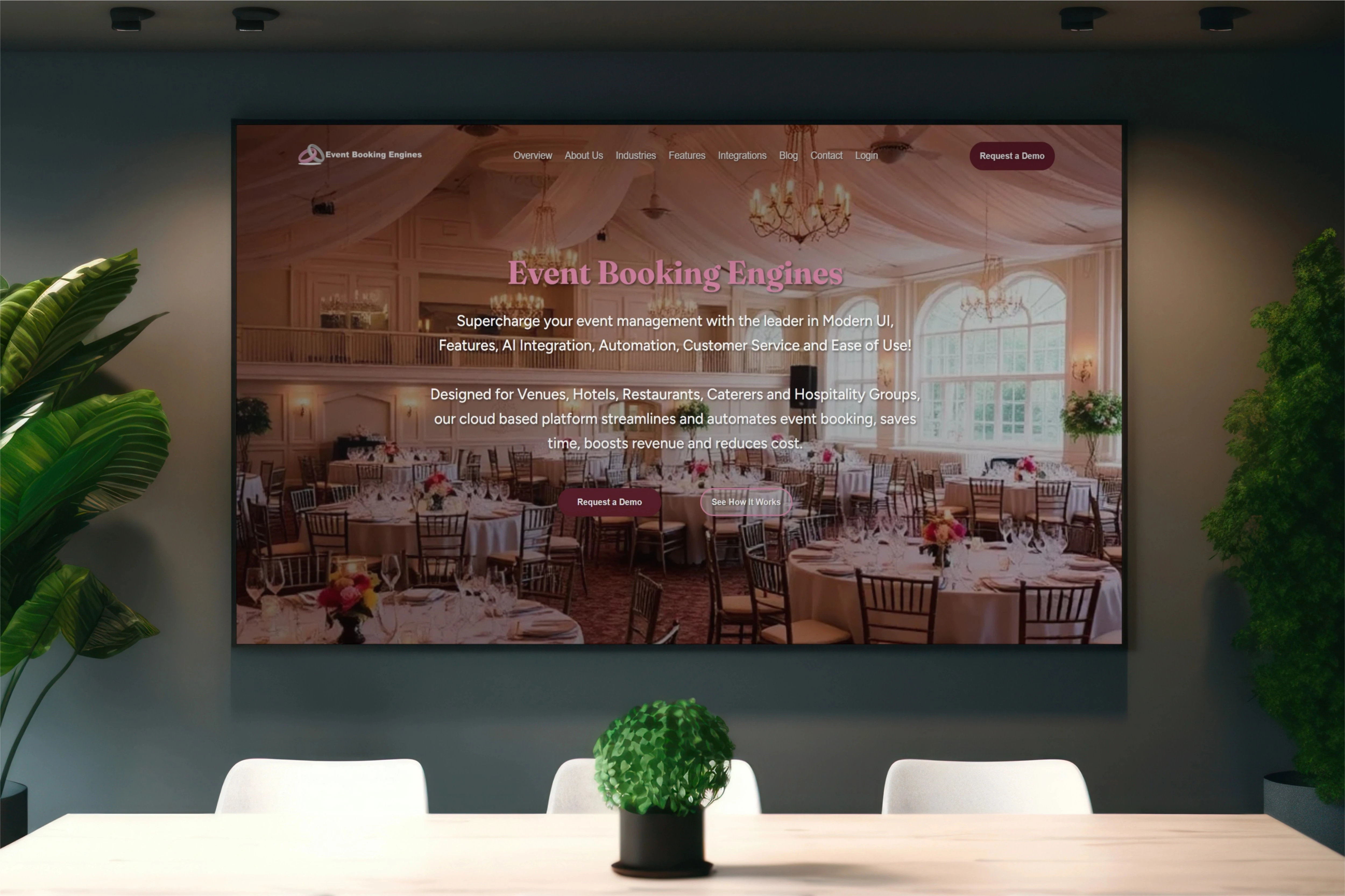 Live Website on Large 4K Monitor in Conference Room